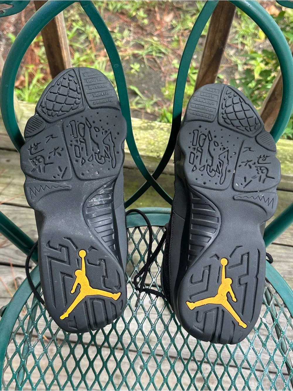 Air Jordan 9 Men's Black and Yellow Mid-Top Sneakers
